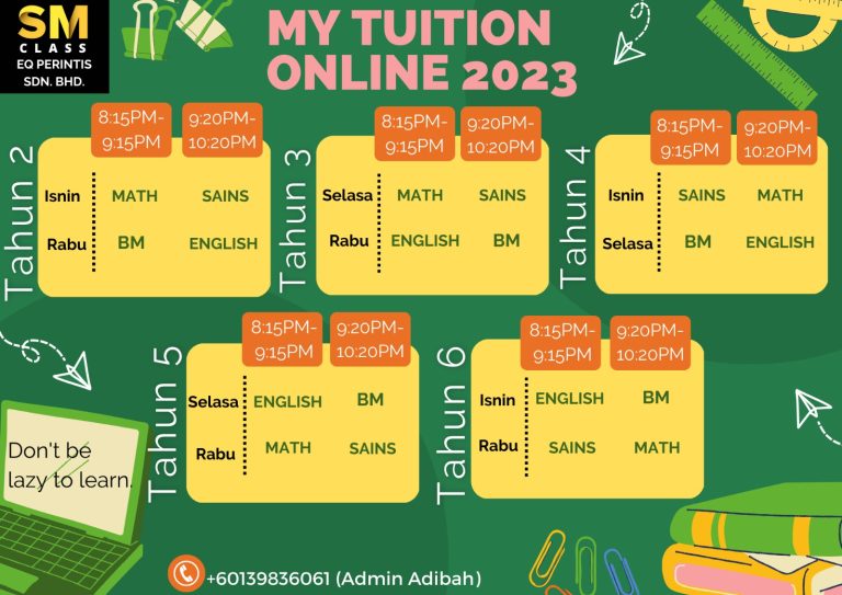 tuition online jadual